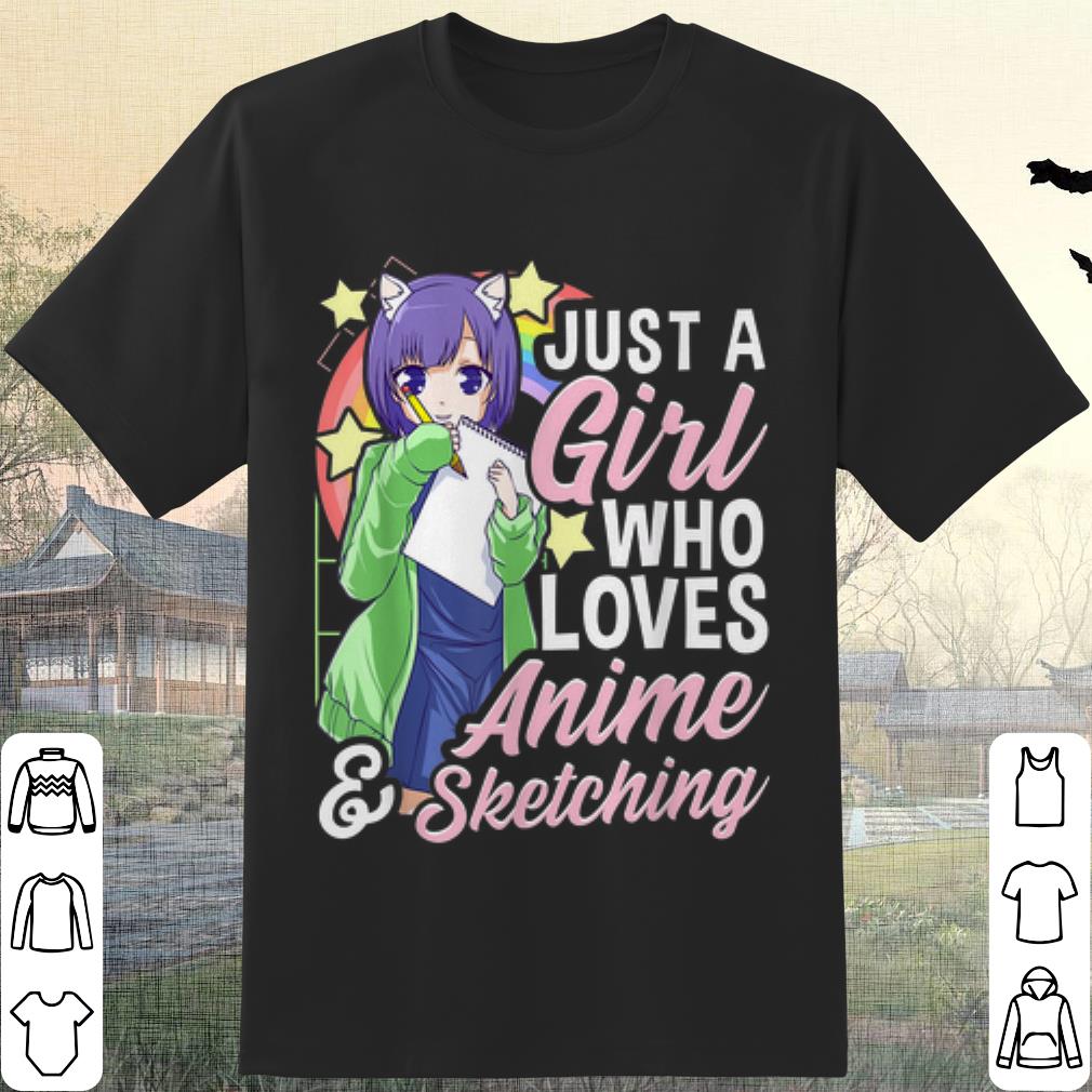 Original Anime Girl Just A Girl Who Loves Anime and Sketching shirt 7