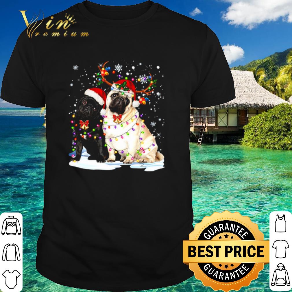Pretty Santa Pugs Reindeer Merry Christmas shirt 6