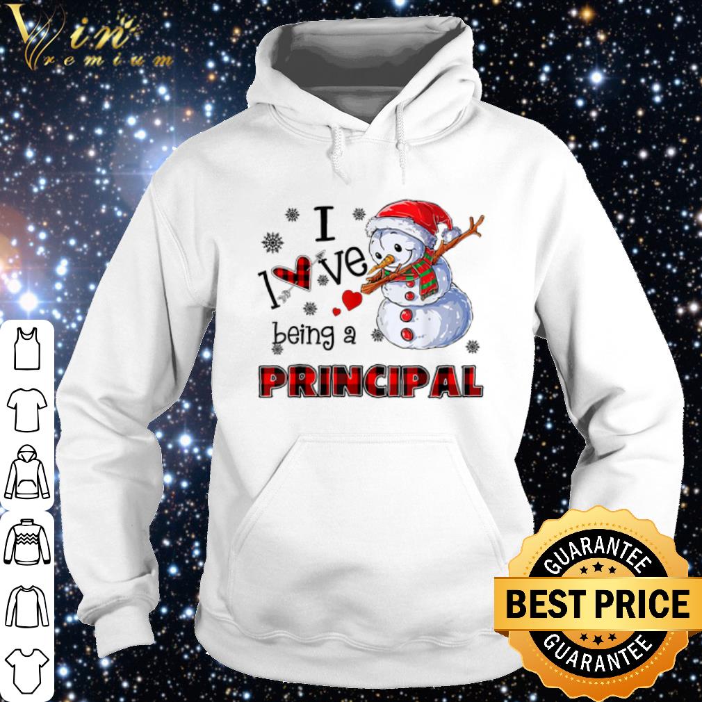 Pretty I Love Being A Principal Snowman Christmas shirt