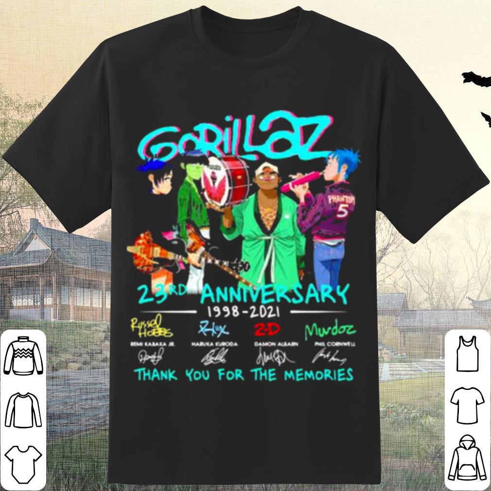 Top Gorillaz 23rd Anniversary 1998 2021 Thank You The Memories Signature shirt 7