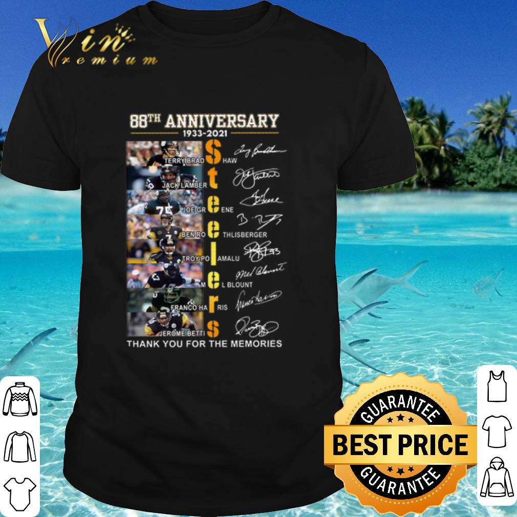 Cool Anniversary 1933 2021 Steelers thank you for the memories signature shirt 7