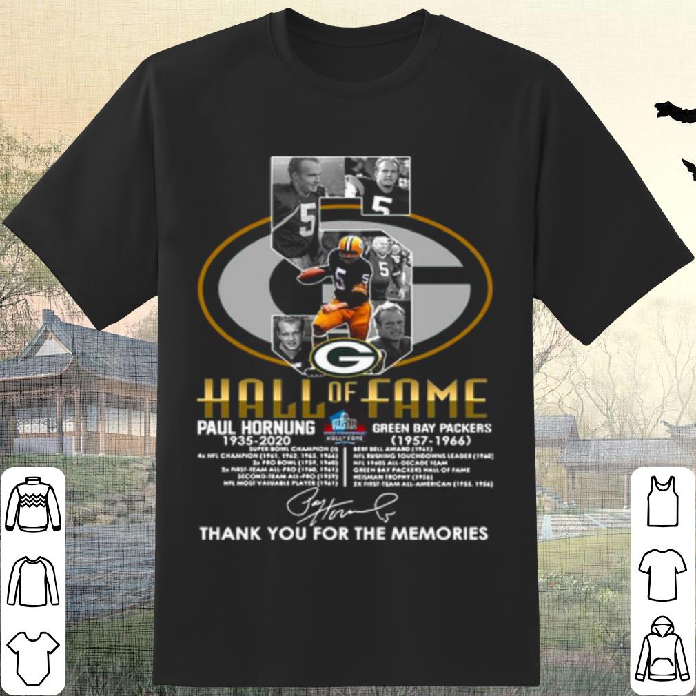 Top Paul Hornung Hall Of Fame Thank You For The Memories Signature shirt 7