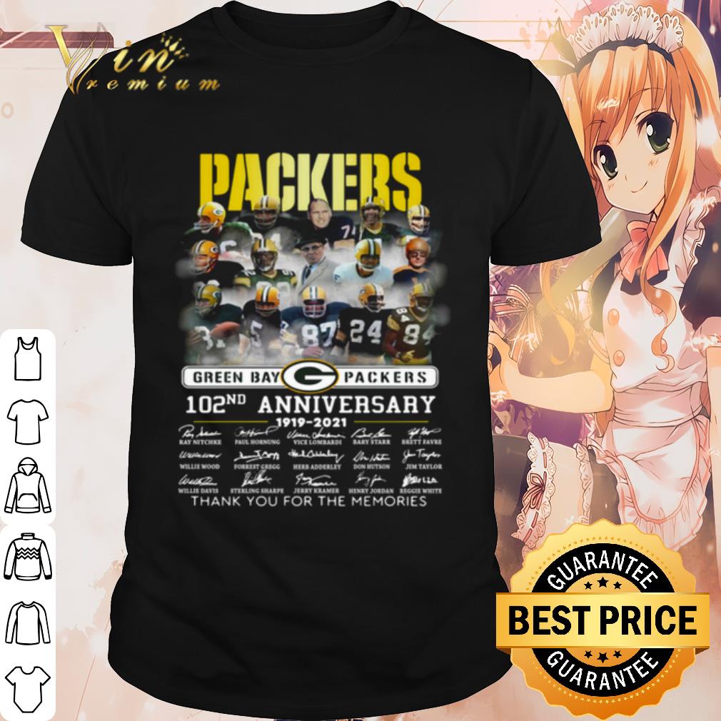 Top Green Bay Packers 102th Anniversary Thank The Memories Signatures shirt 6