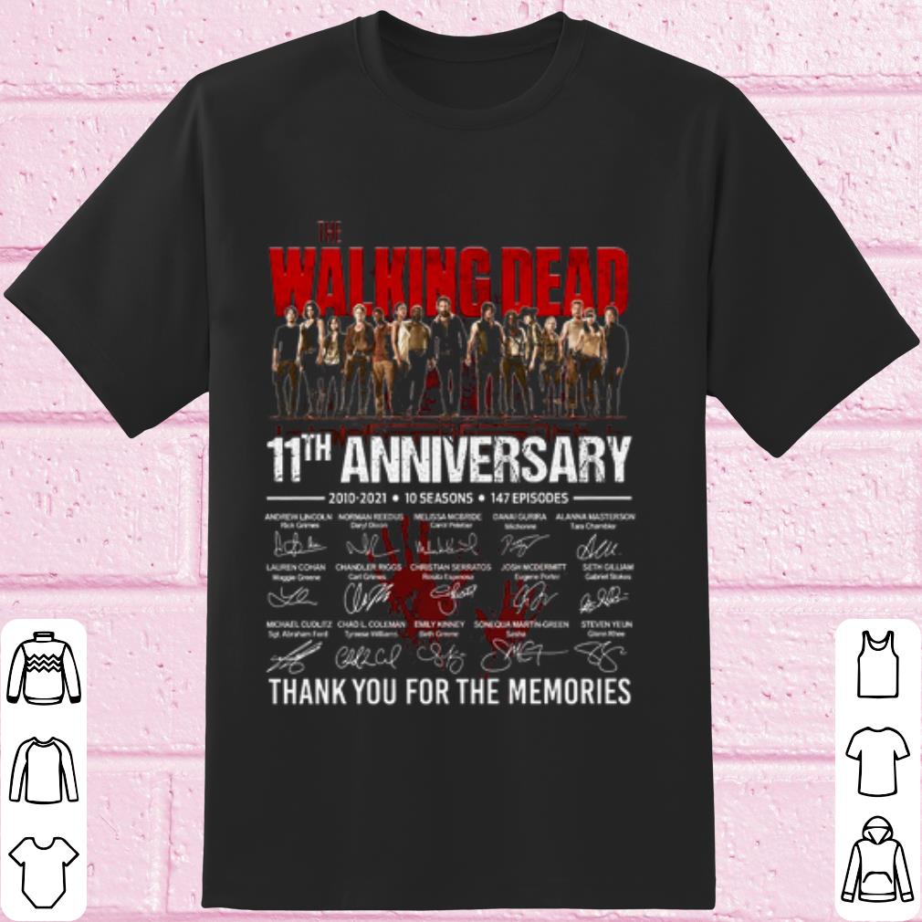 Pretty The Walking Dead 11th Anniversary Thank The Memories Signature shirt 6