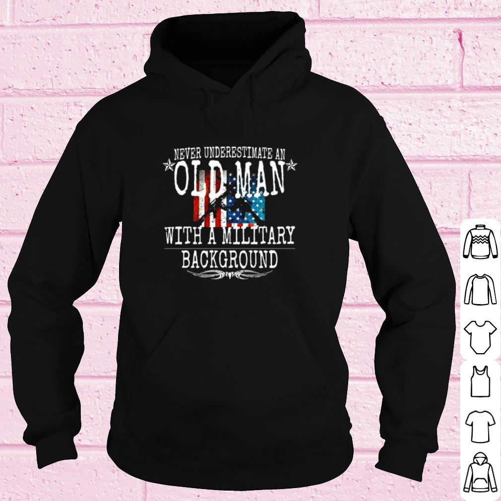 Top Never Underestimate An Old Man With A Military Background shirt