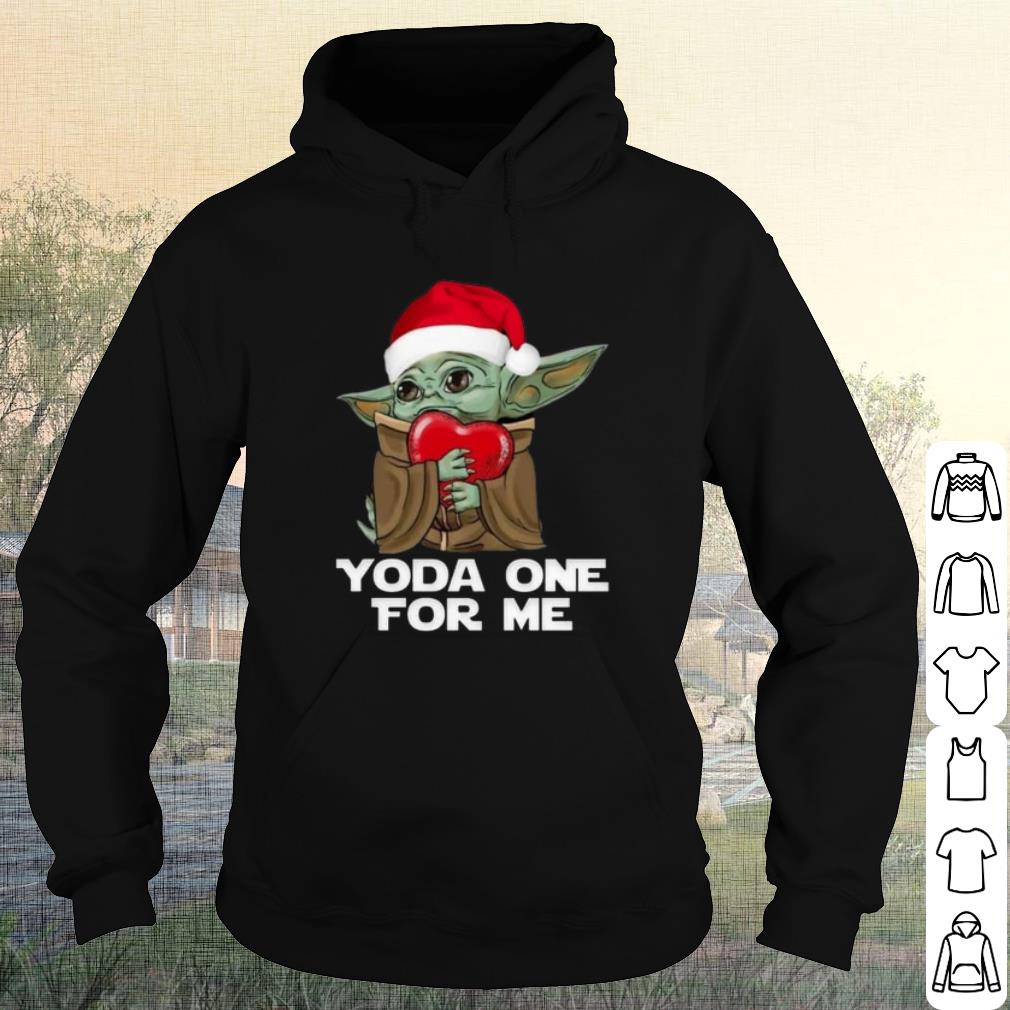 Top Santa Yoda Hug Heart Yoda One For Me shirt