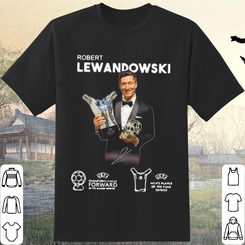 Top Robert Lewandowski Golden Ball Uefa Champions Signature shirt 6