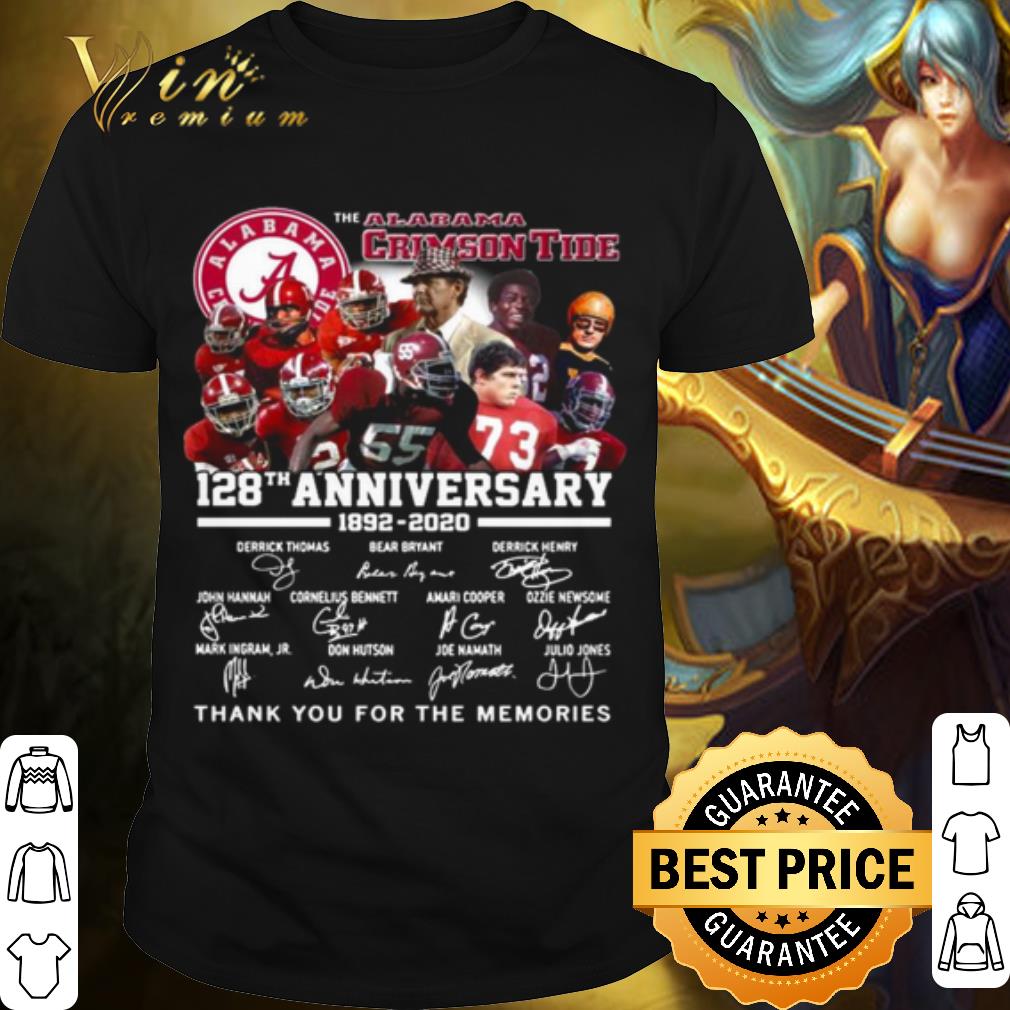 Original The Alabama Crimson Tide 128th Anniversary Thank Memories Signatures shirt 7