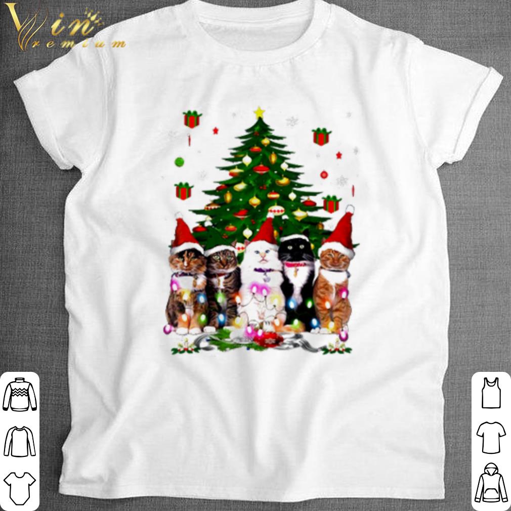 Pretty Tuxedo cats Christmas tree shirt 6