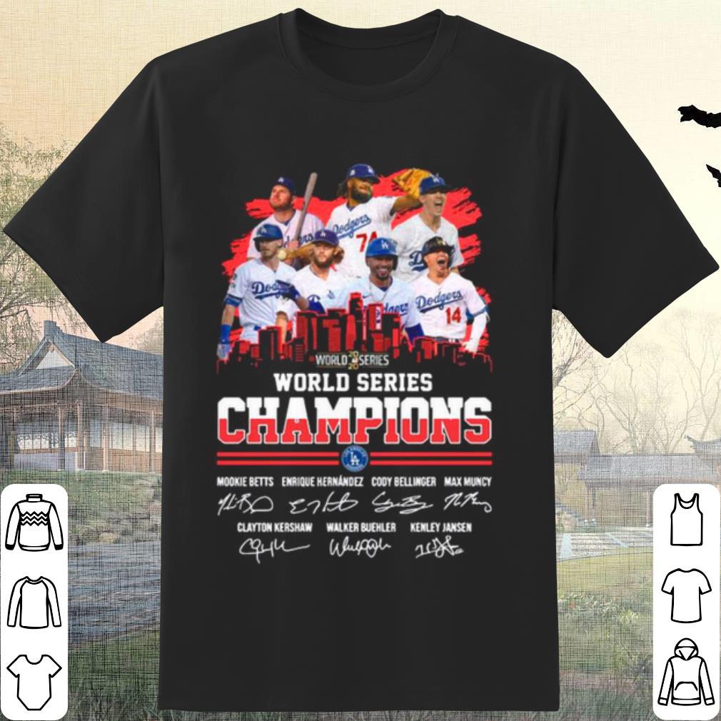 Top Los Angeles Dodgers 2020 World Series Champions Signatures shirt 6