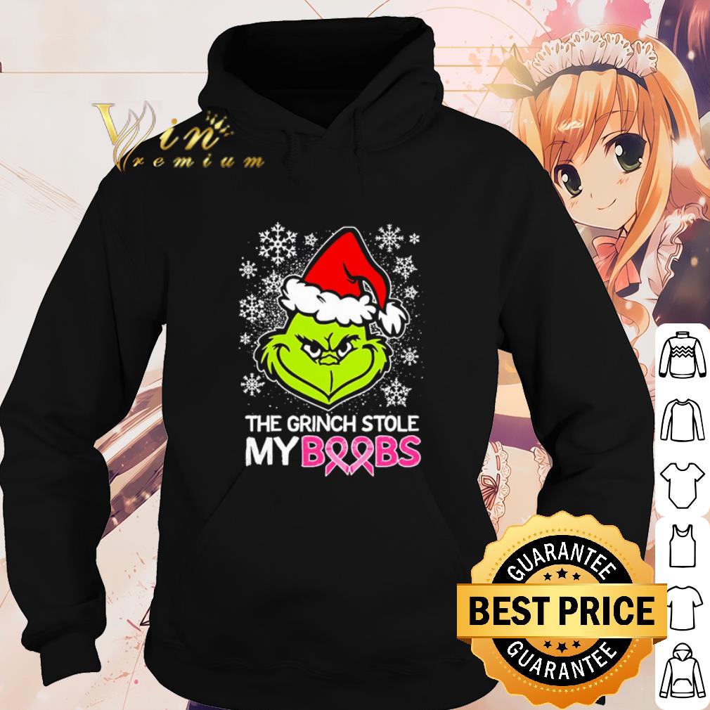 Top The Grinch Santa Stole My Boobs Breast Cancer Christmas shirt 10 Top The Grinch Santa Stole My Boobs Breast Cancer Christmas shirt