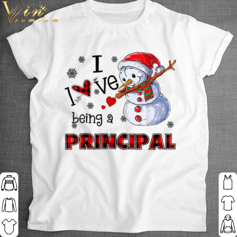 Pretty I Love Being A Principal Snowman Christmas shirt 6