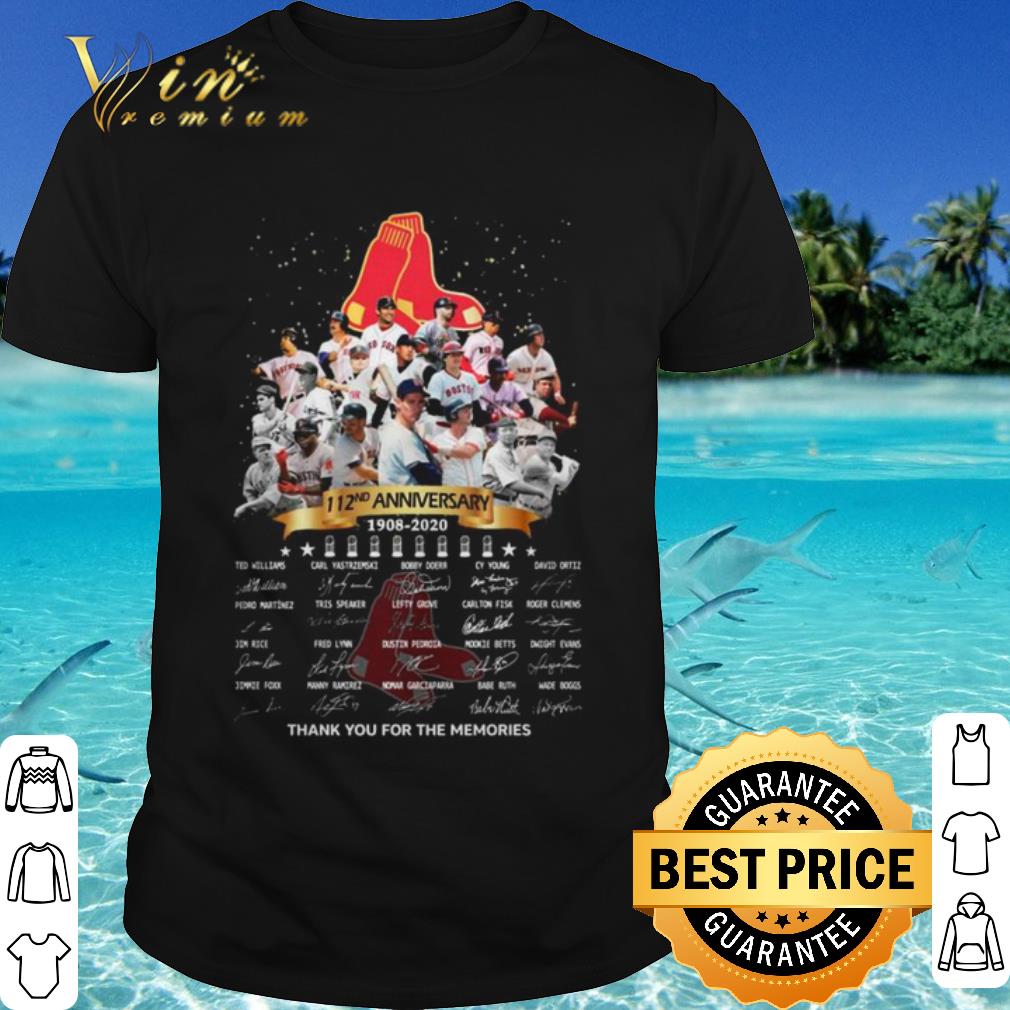 Top The Boston Red Sox 112nd Anniversary Thank The Memories Signatures shirt 7