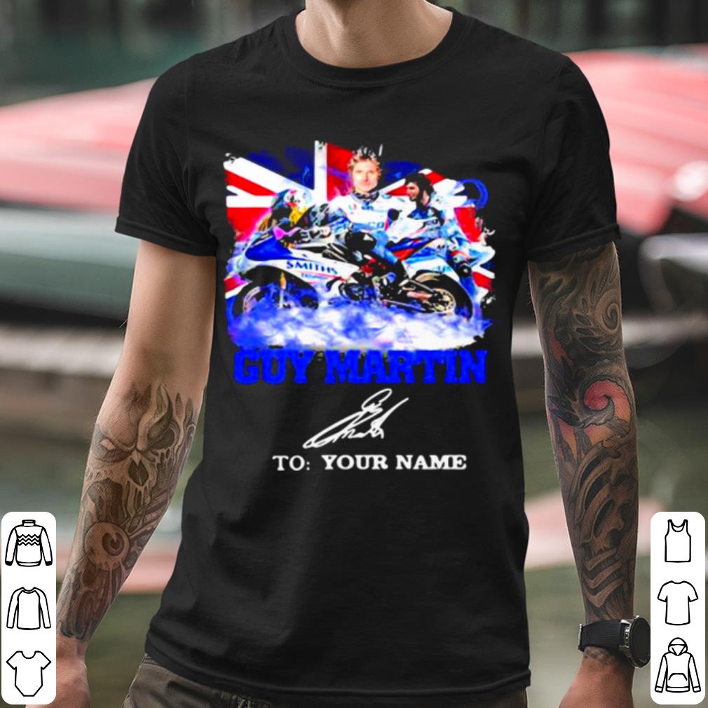 Cool Guy Martin Motorcycle Racer Signature Union Flag shirt
