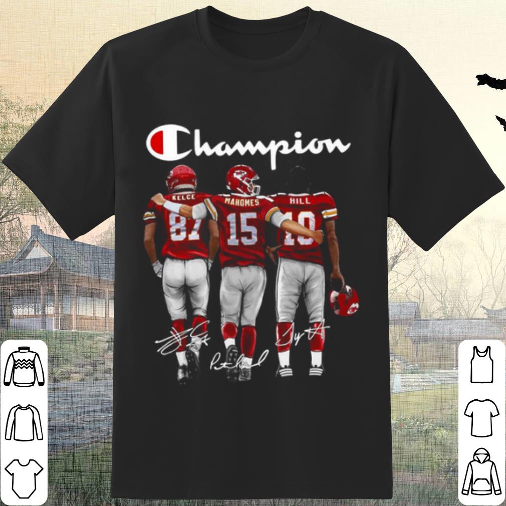 Cool Champion Kansas City Chiefs Kelce Mahomes and Hill Signatures shirt 6