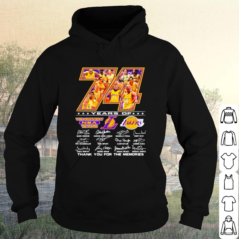 Original 74 Years Of The Greatest Nba Team Los Angeles Lakers Signature shirt