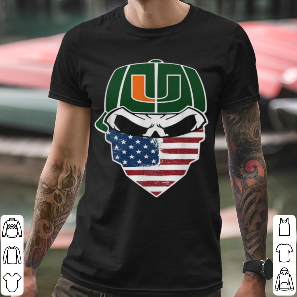 Cool Face Mask American Flag Miami Hurricanes Football shirt
