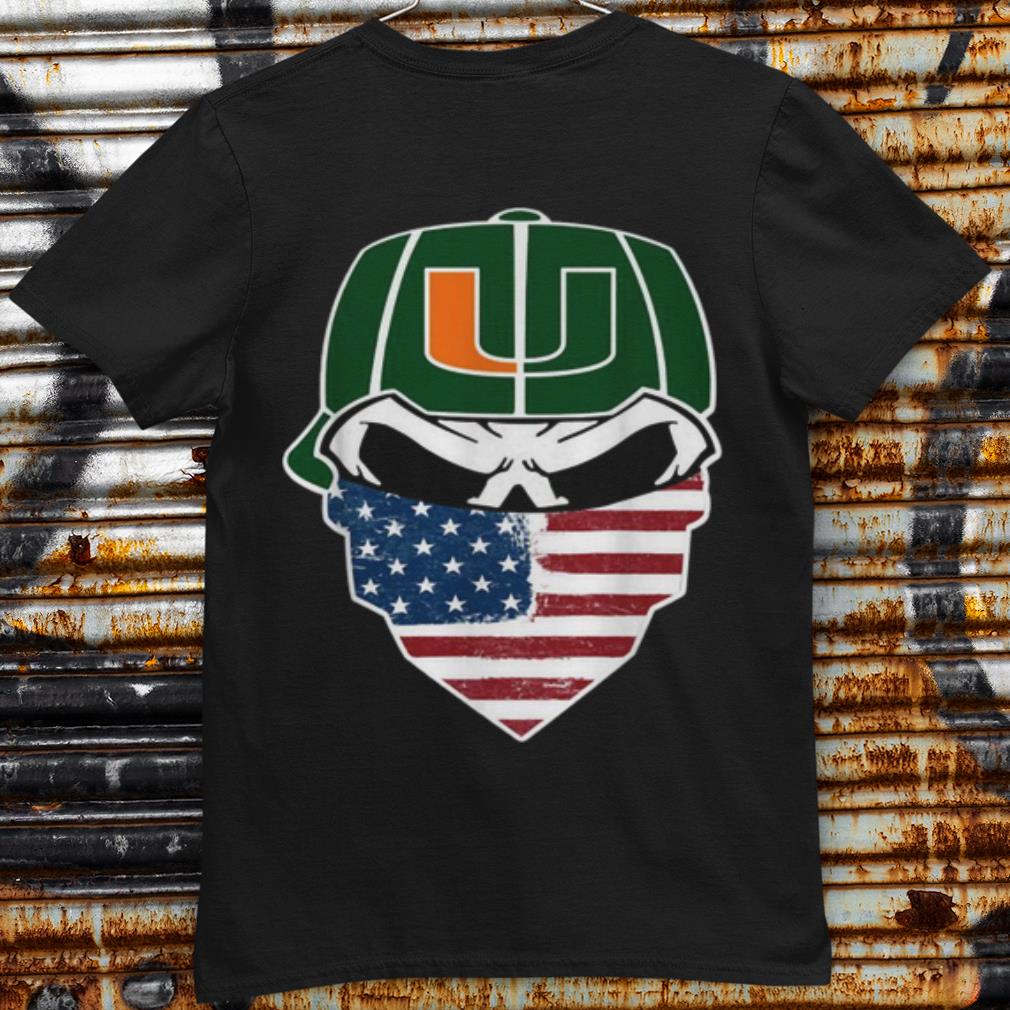 Cool Face Mask American Flag Miami Hurricanes Football shirt 6