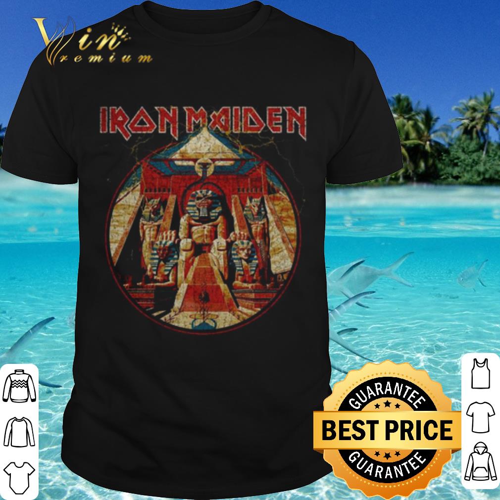 Top Iron Maiden Powerslave Lightning Circle shirt 7