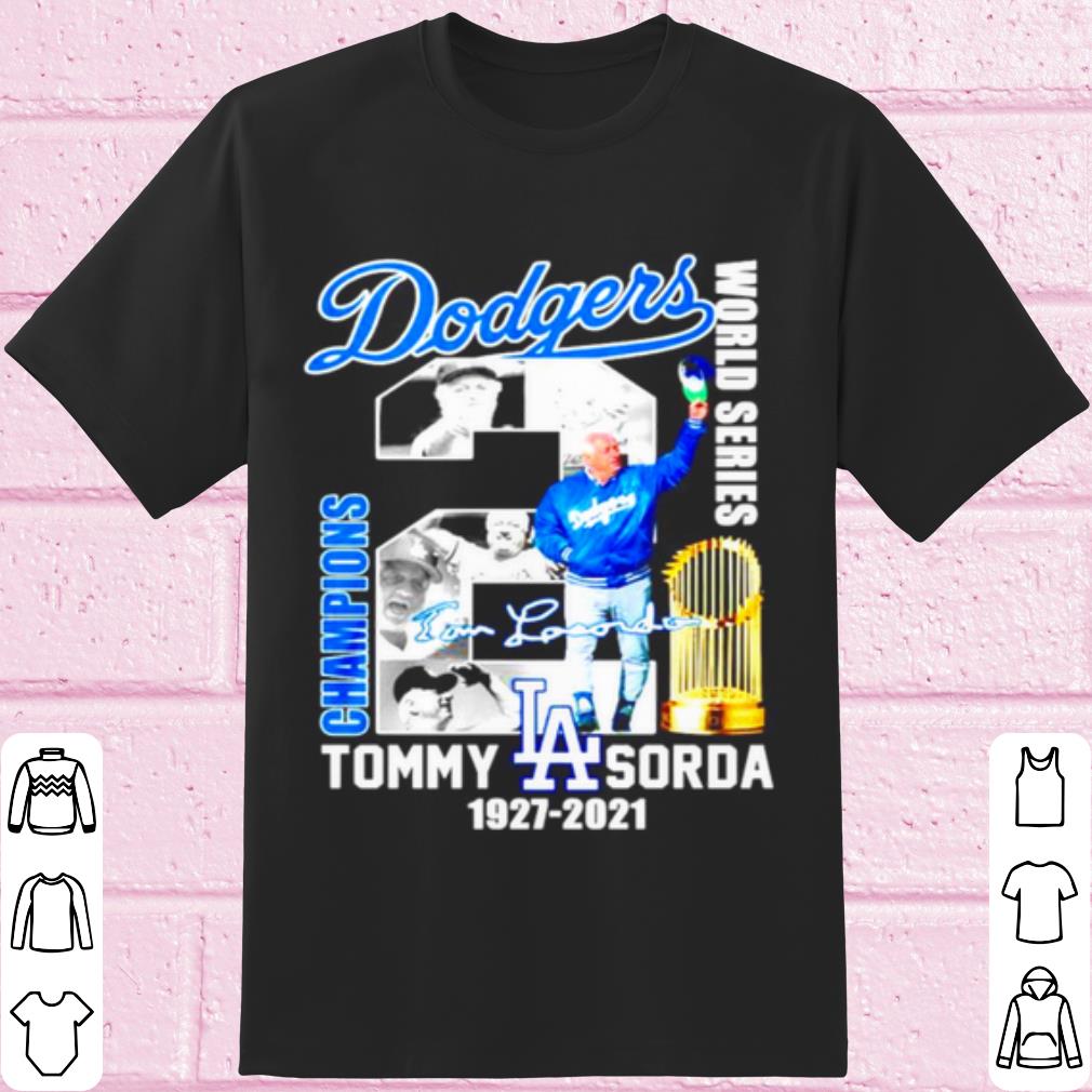 Pretty Los Angeles Dodgers World Series Champions Tommy Lasorda Signature shirt 6