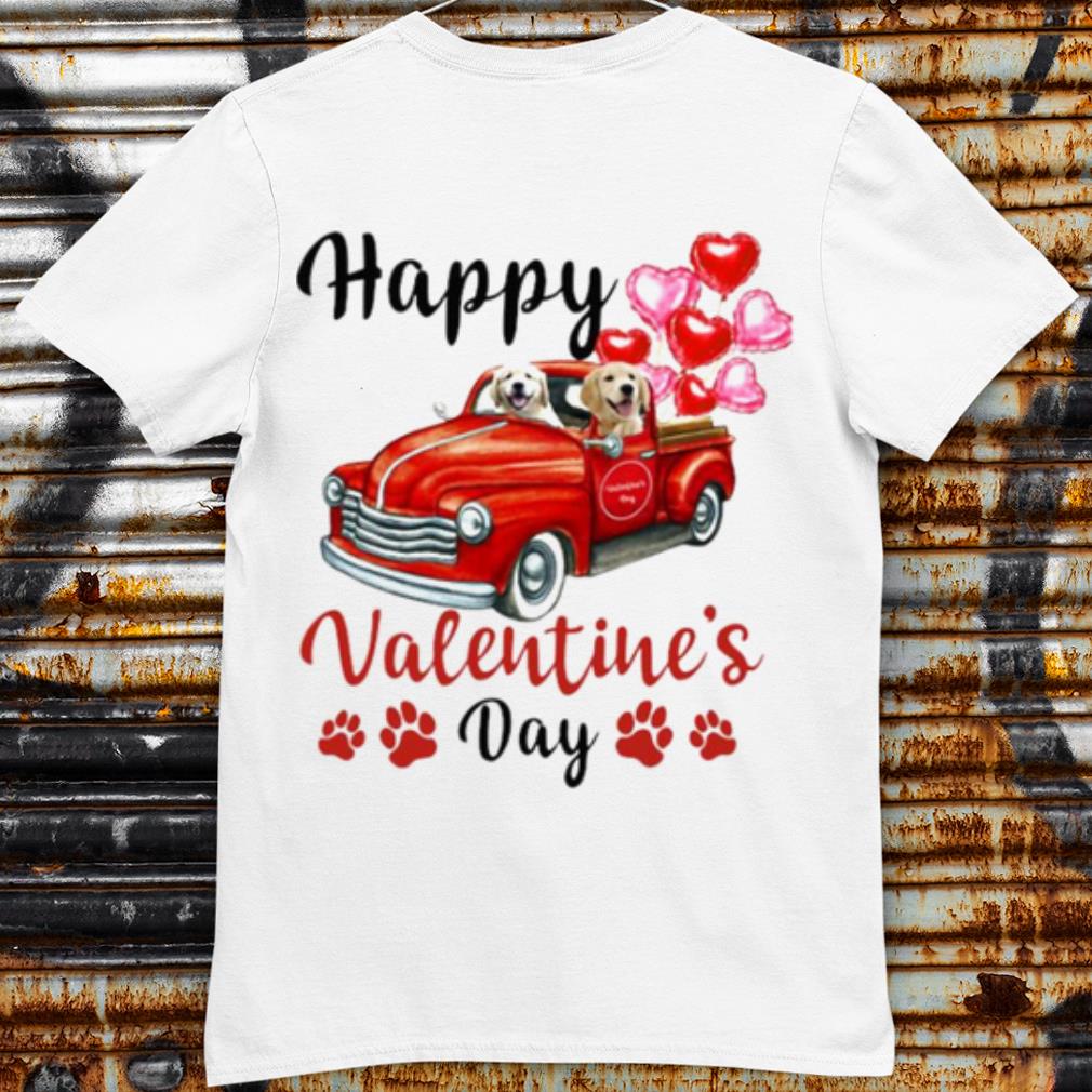 Original Golden Retriever Puppy Truck Drive Happy Valentine's 2021 shirt 7