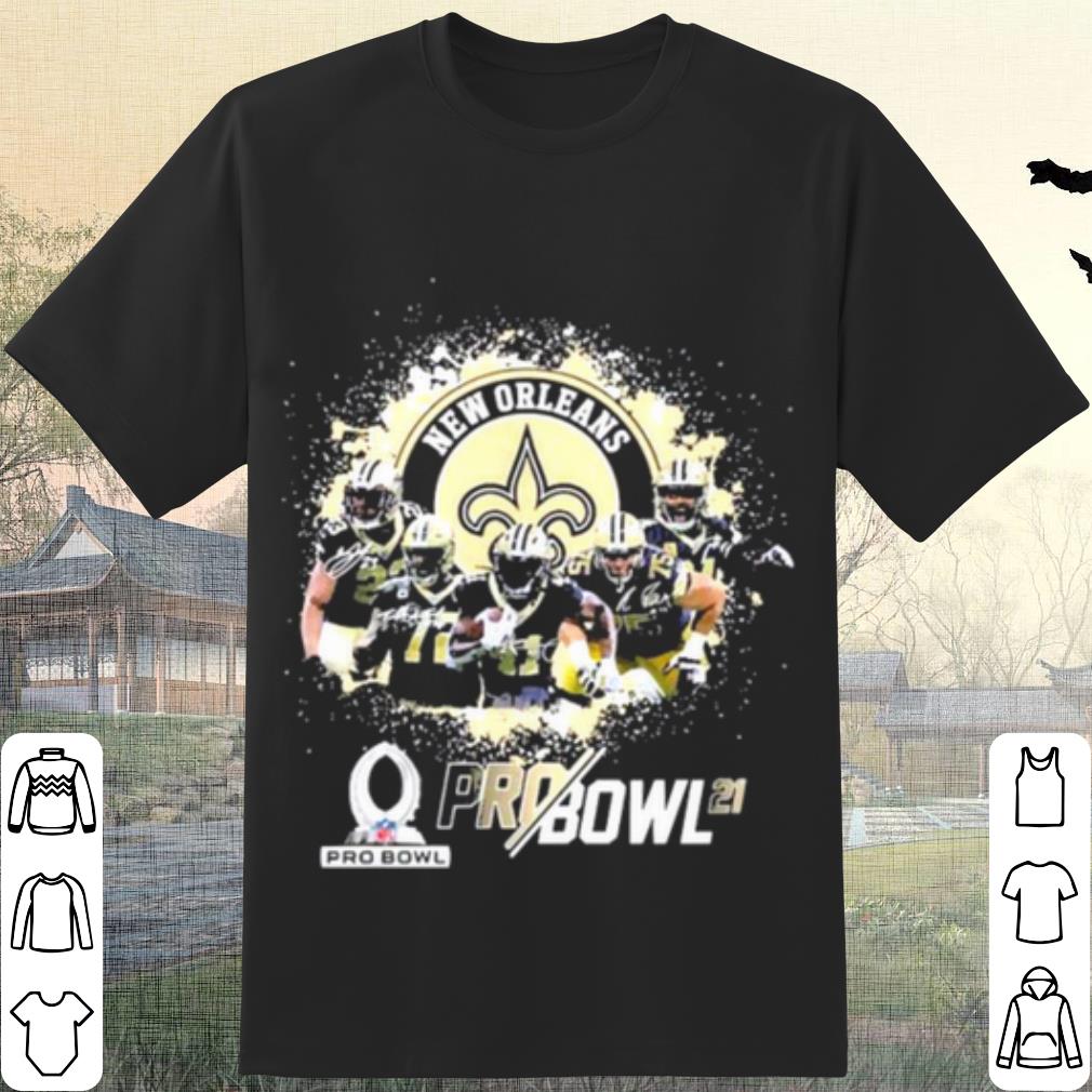 Original New Orleans Saints Signatures Football Team shirt 7