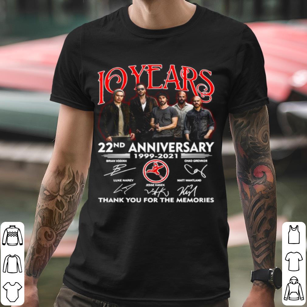 Cool 10 Years 22nd Anniversary Thank You For The Memories Signatures shirt