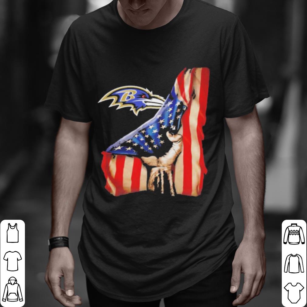 Pretty Baltimore Ravens American Flag shirt 7