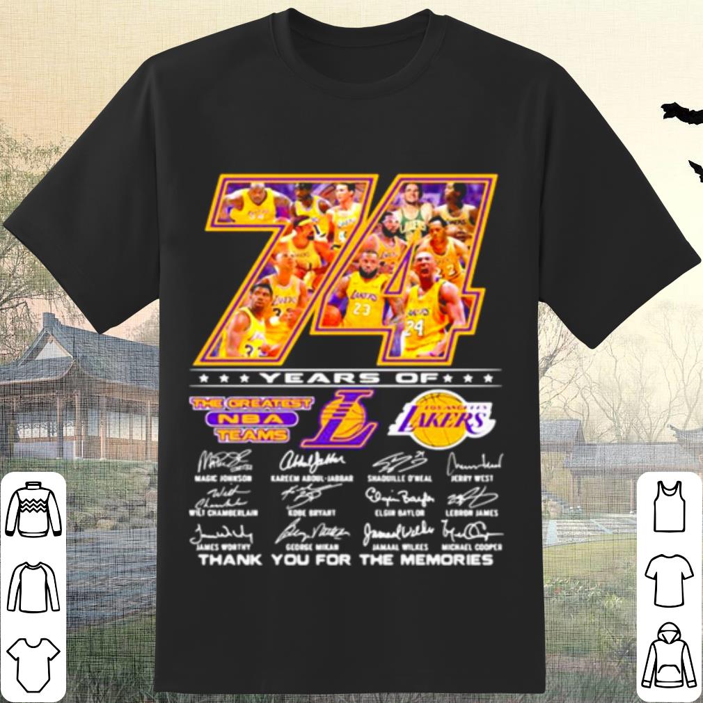 Original 74 Years Of The Greatest Nba Team Los Angeles Lakers Signature shirt 7