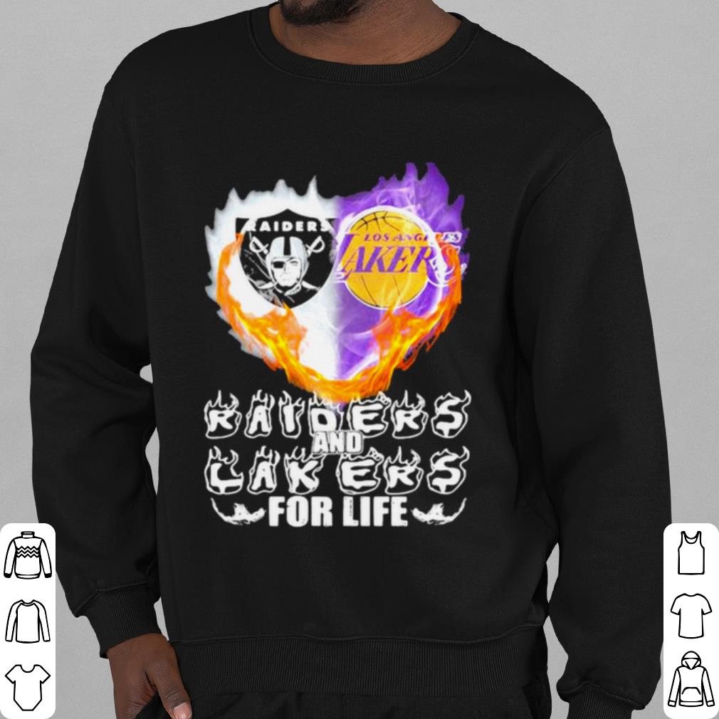 Top Raiders And Los Angeles Lakers For Life Logo Team Football In My Heart shirt