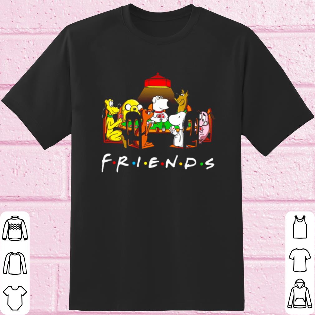 Pretty Friends Cartoon Dogs Playing Poker shirt 6
