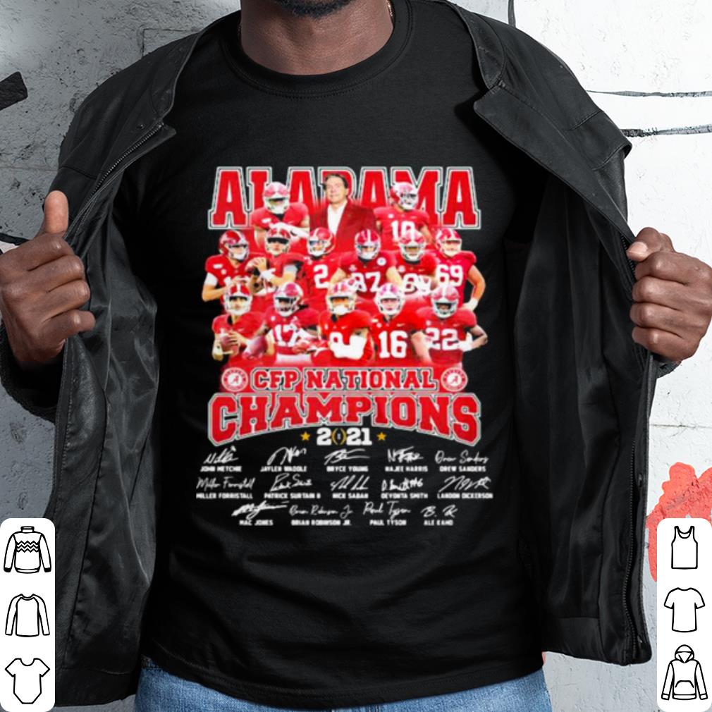Top Alabama Cfp National Champions 2021 Signature Player Team Football shirt 7