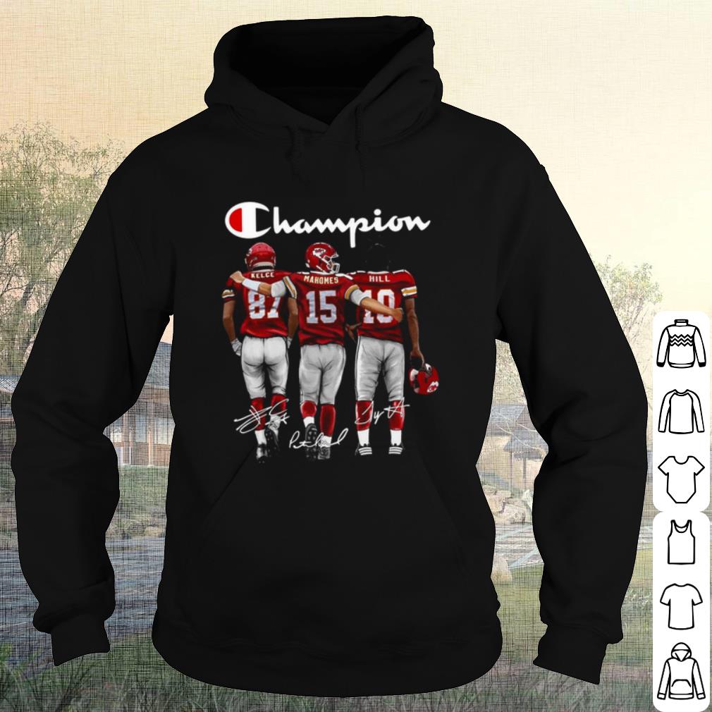 Cool Champion Kansas City Chiefs Kelce Mahomes and Hill Signatures shirt