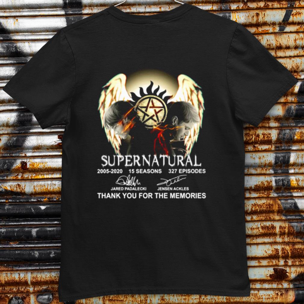 Cool Supernatural 2005 2020 Thank You For The Memories Sign shirt 6