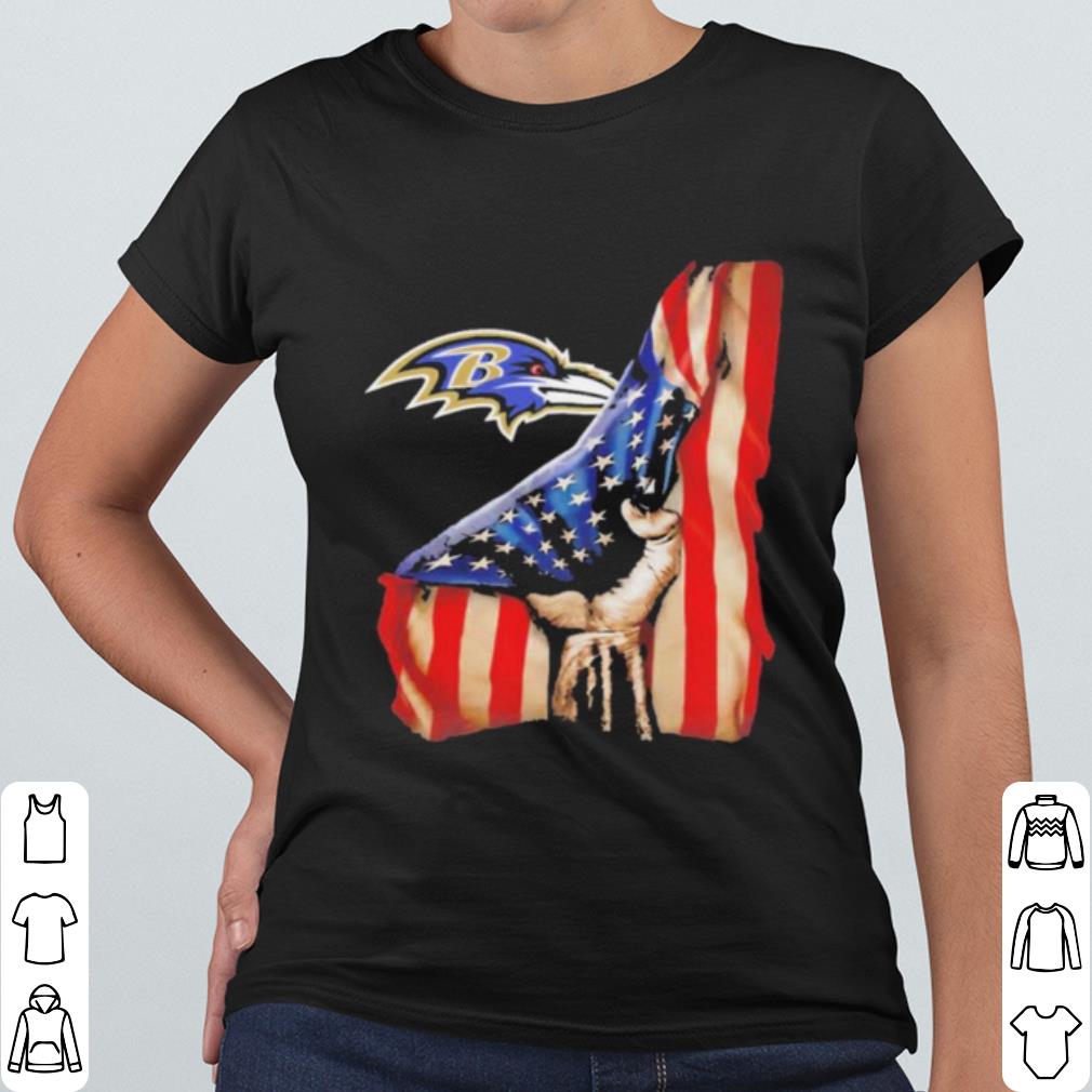 Pretty Baltimore Ravens American Flag shirt