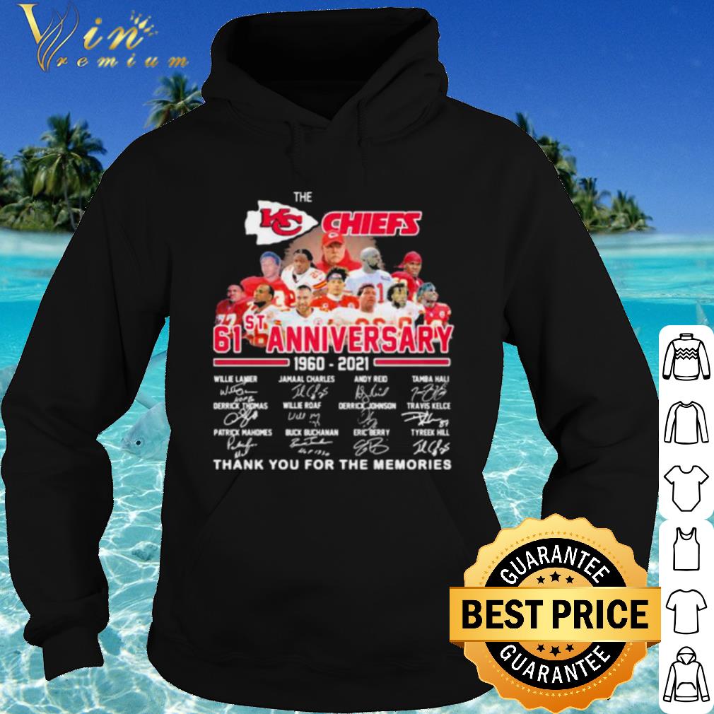 Top Kansas City Chiefs 61st Anniversary 1960 2021 Thank Memories Signature shirt