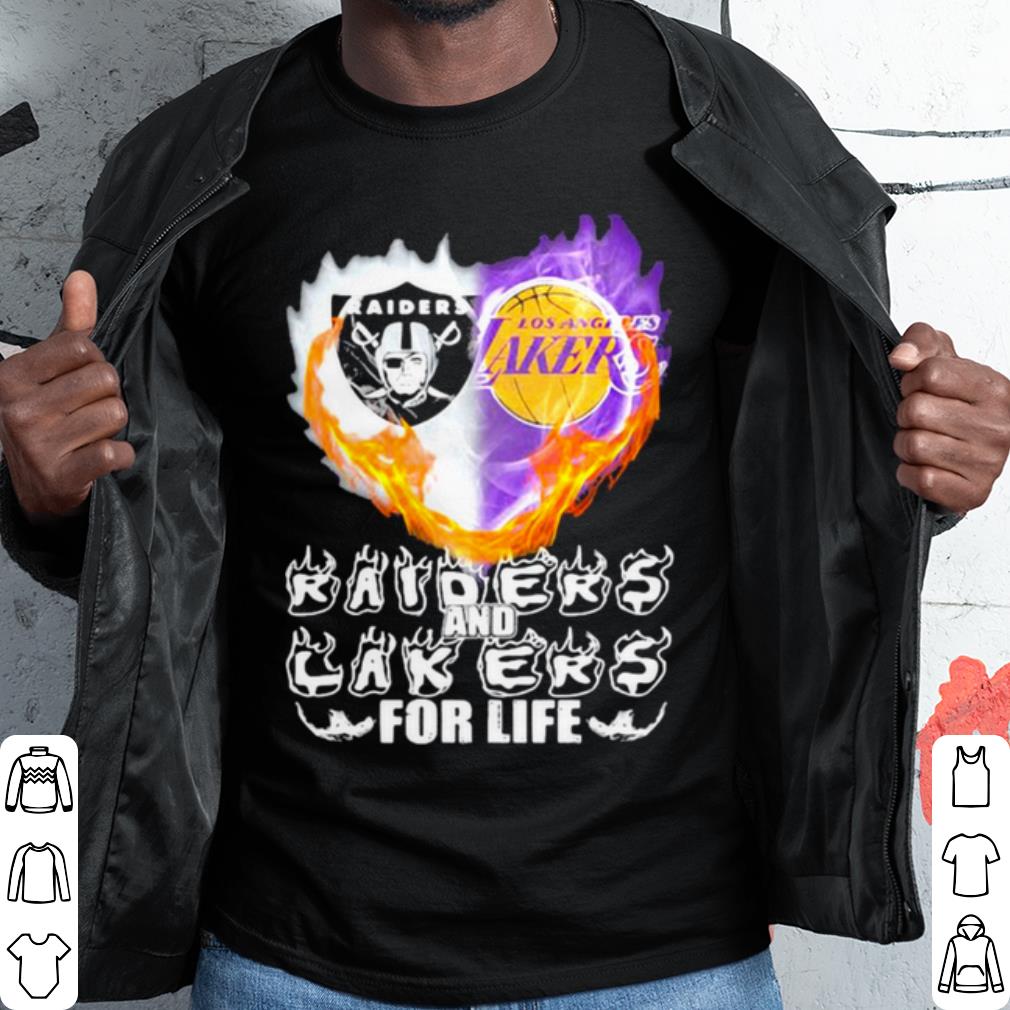 Top Raiders And Los Angeles Lakers For Life Logo Team Football In My Heart shirt 7