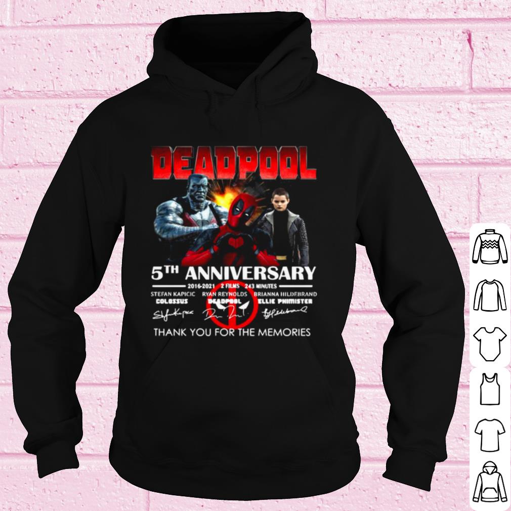 Deadpool 5th Anniversary 2016 2021 2 Film 243 Minutes Signatures shirt