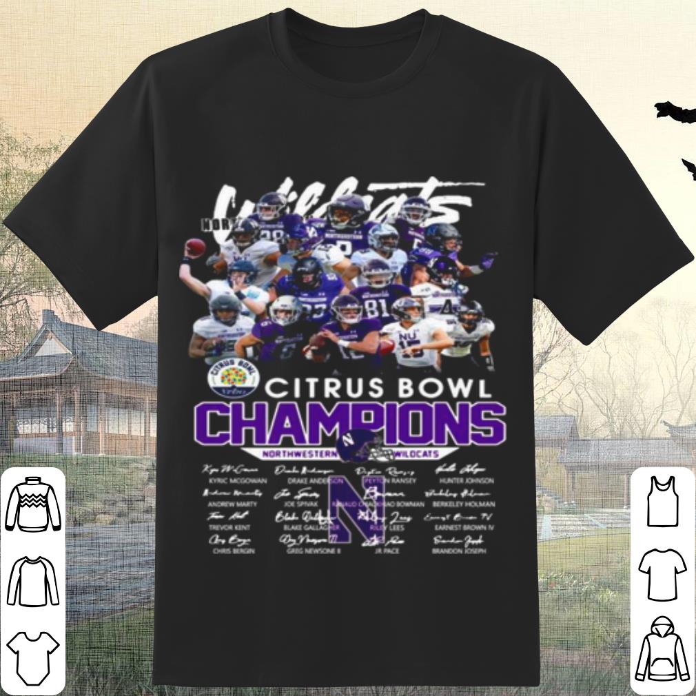 Original Citrus Bowl Champions Northwestern Wildcats Signatures shirt 7