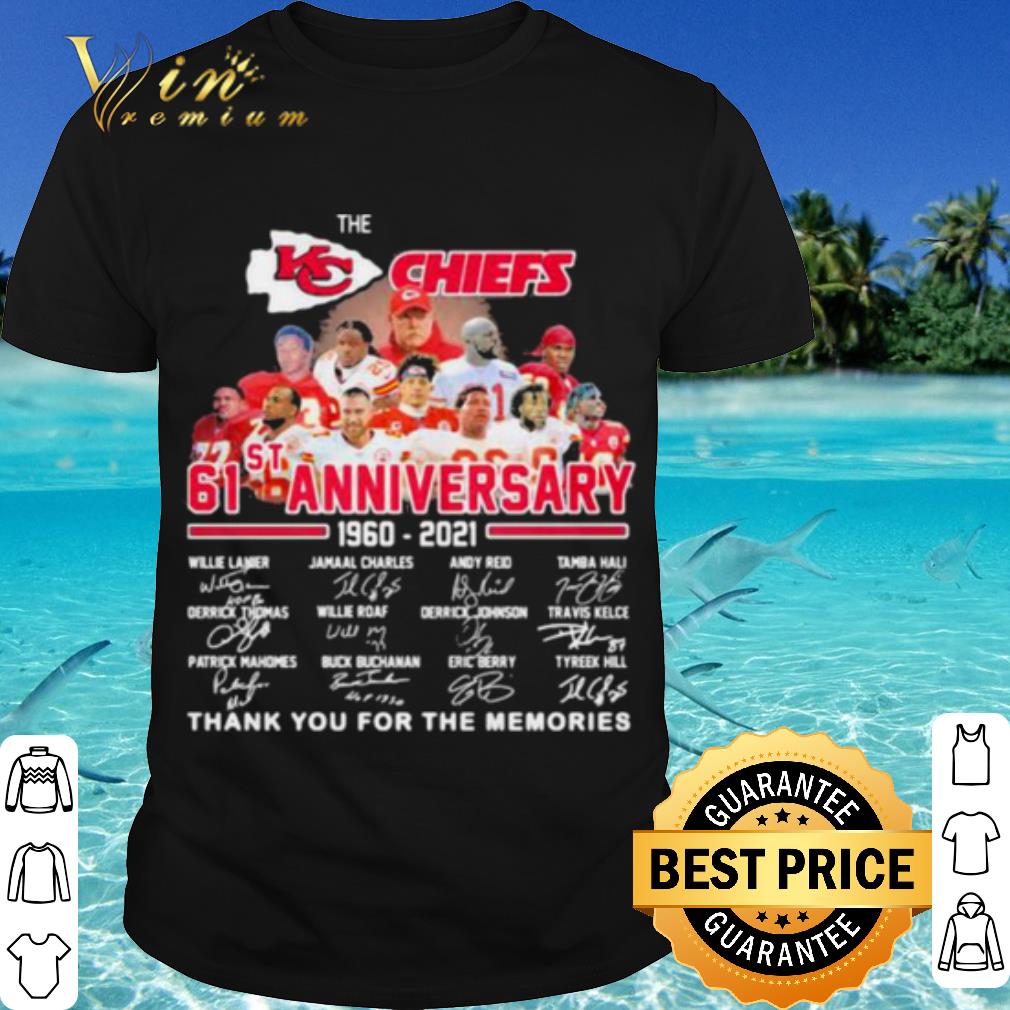 Top Kansas City Chiefs 61st Anniversary 1960 2021 Thank Memories Signature shirt 6