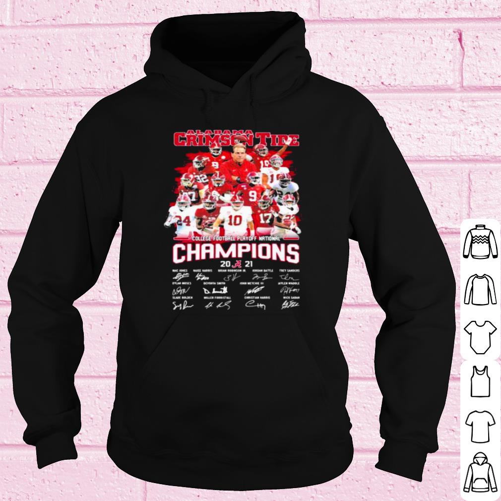Pretty Alabama Crimson Tide Football Playoff National Champions 2021 Signature shirt