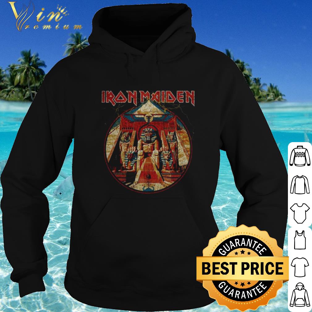 Top Iron Maiden Powerslave Lightning Circle shirt