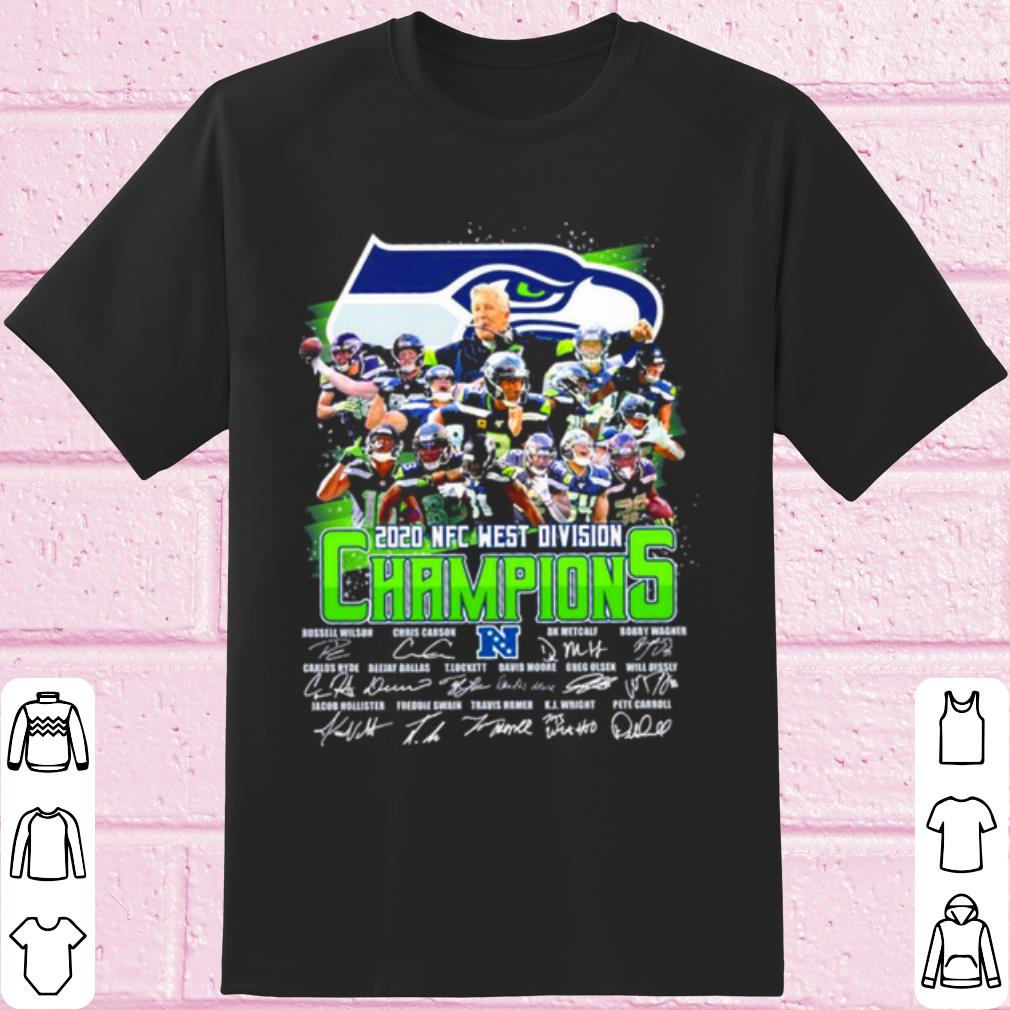 Seattle Seahawks 2020 Nfc West Division Champions Signatures shirt 6