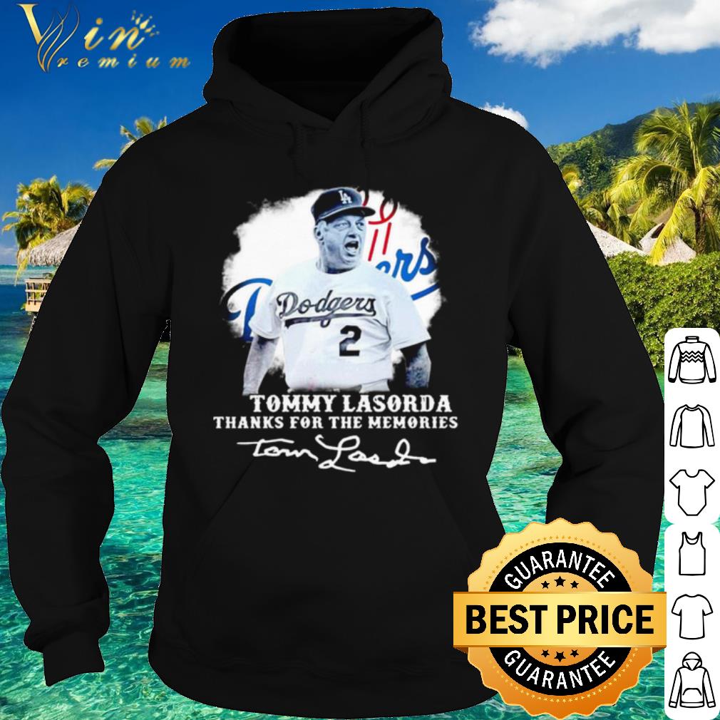 Cool Los Angeles Dodgers Tommy Lasorda Thanks For The Memories Signatures shirt