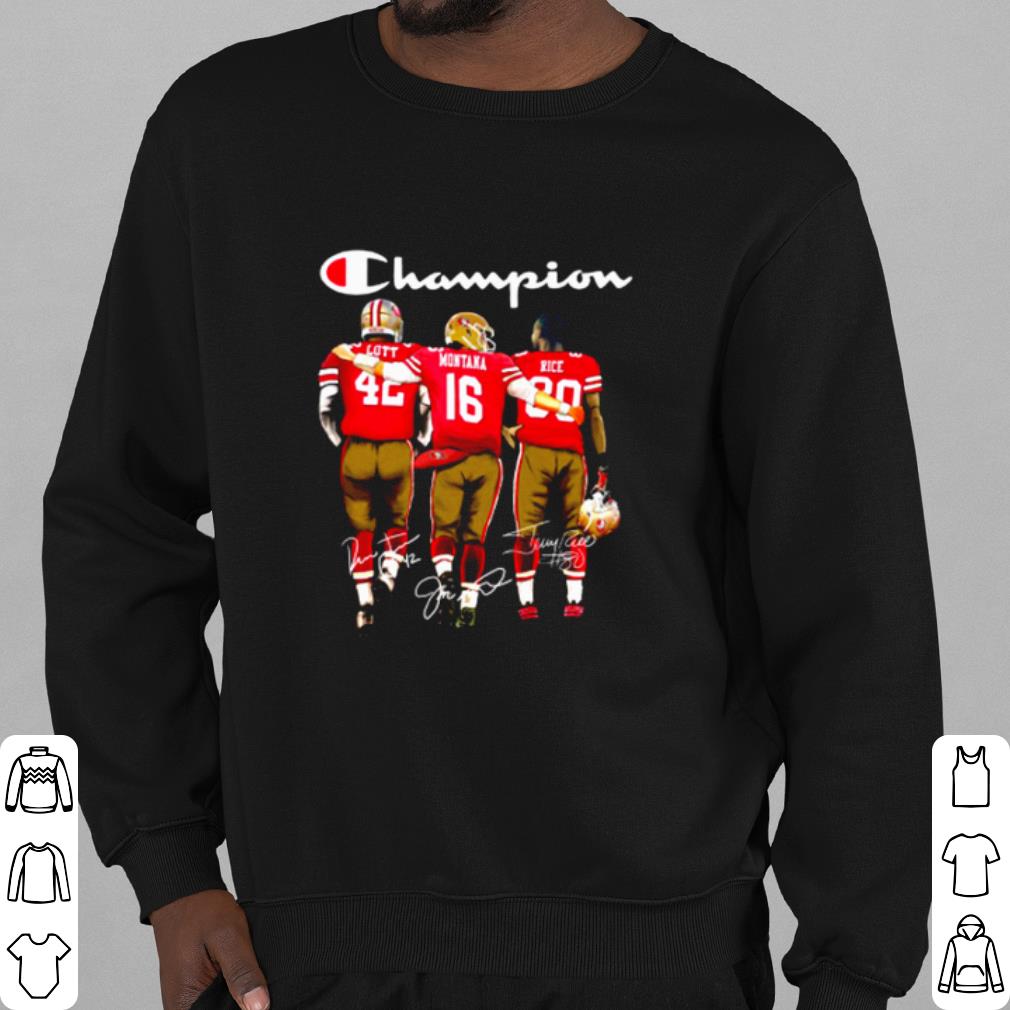 Top Champion Lott Montana Rice Signature 49ers Football shirt