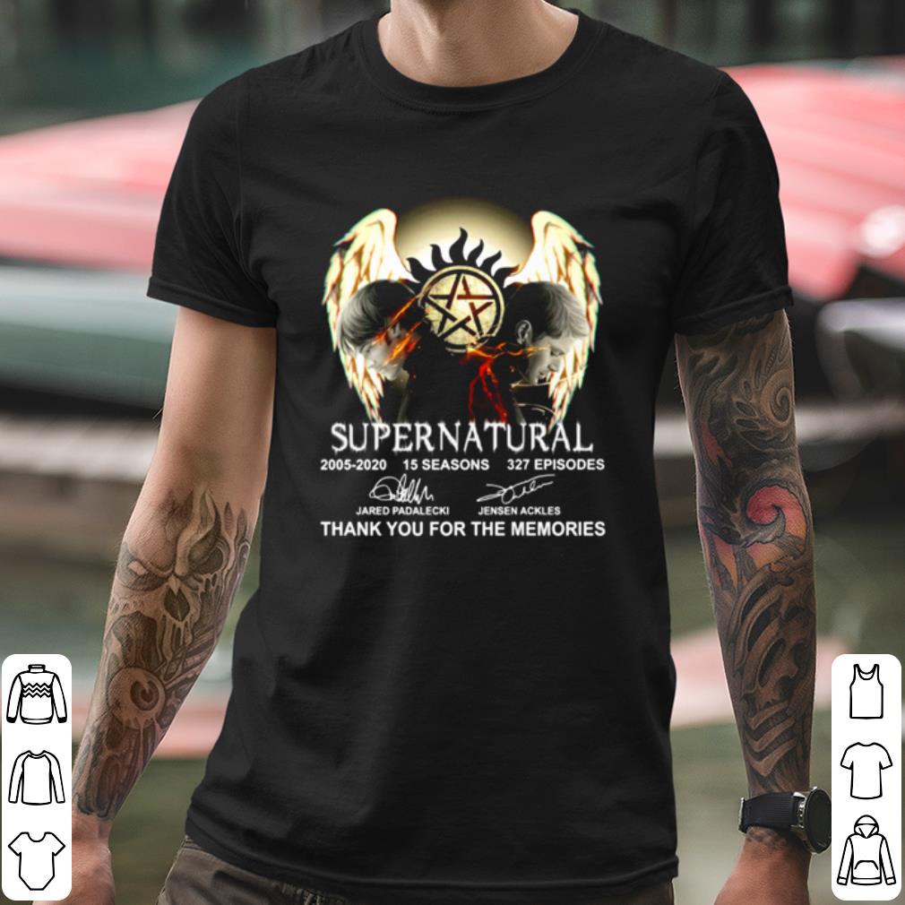 Cool Supernatural 2005 2020 Thank You For The Memories Sign shirt