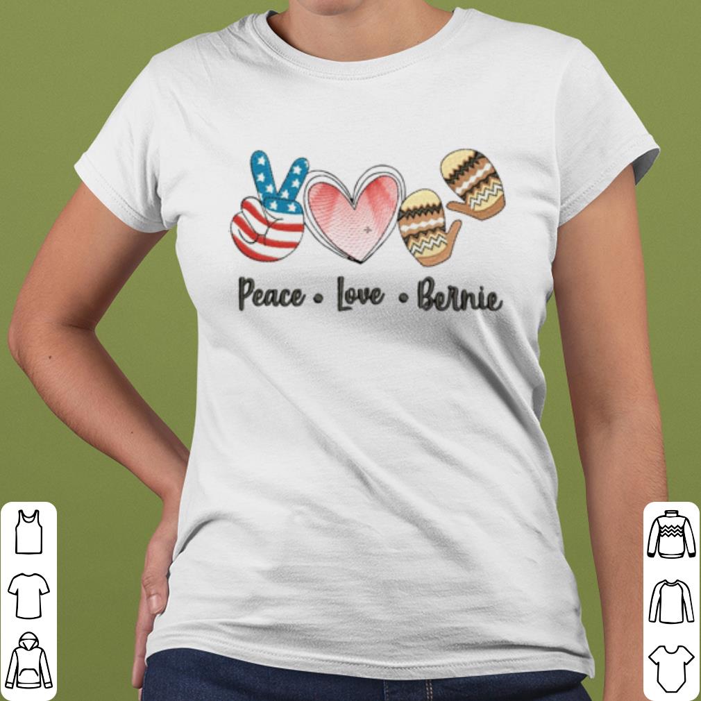 Cool Flag Peace Love And Bernie Sander shirt