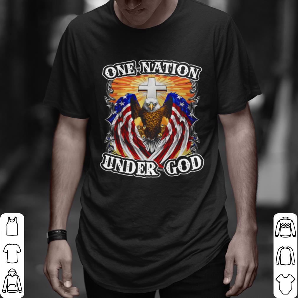 Cool Eagles American Flag One Nation Under God shirt 6