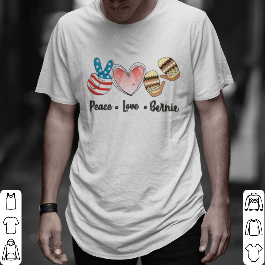 Cool Flag Peace Love And Bernie Sander shirt 6
