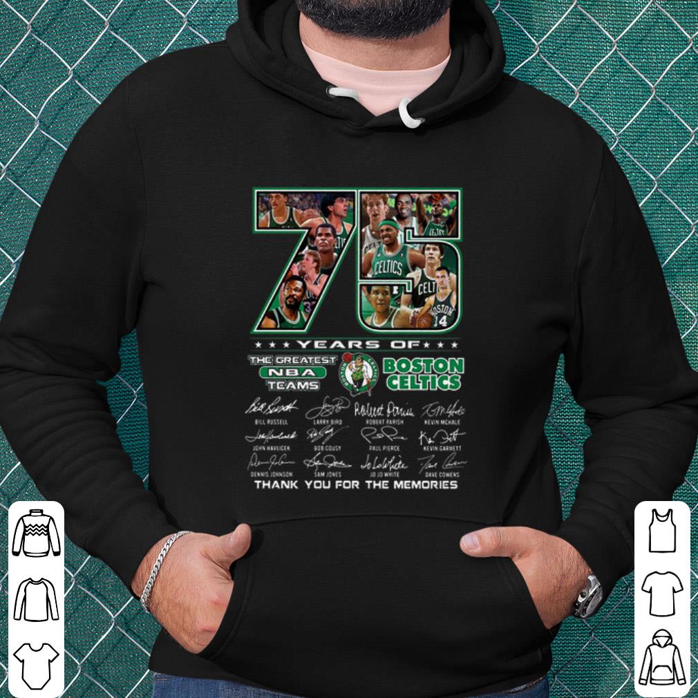 Best 75 Years Of The Greatest NBA Teams Boston Celtics Member Signatures shirt